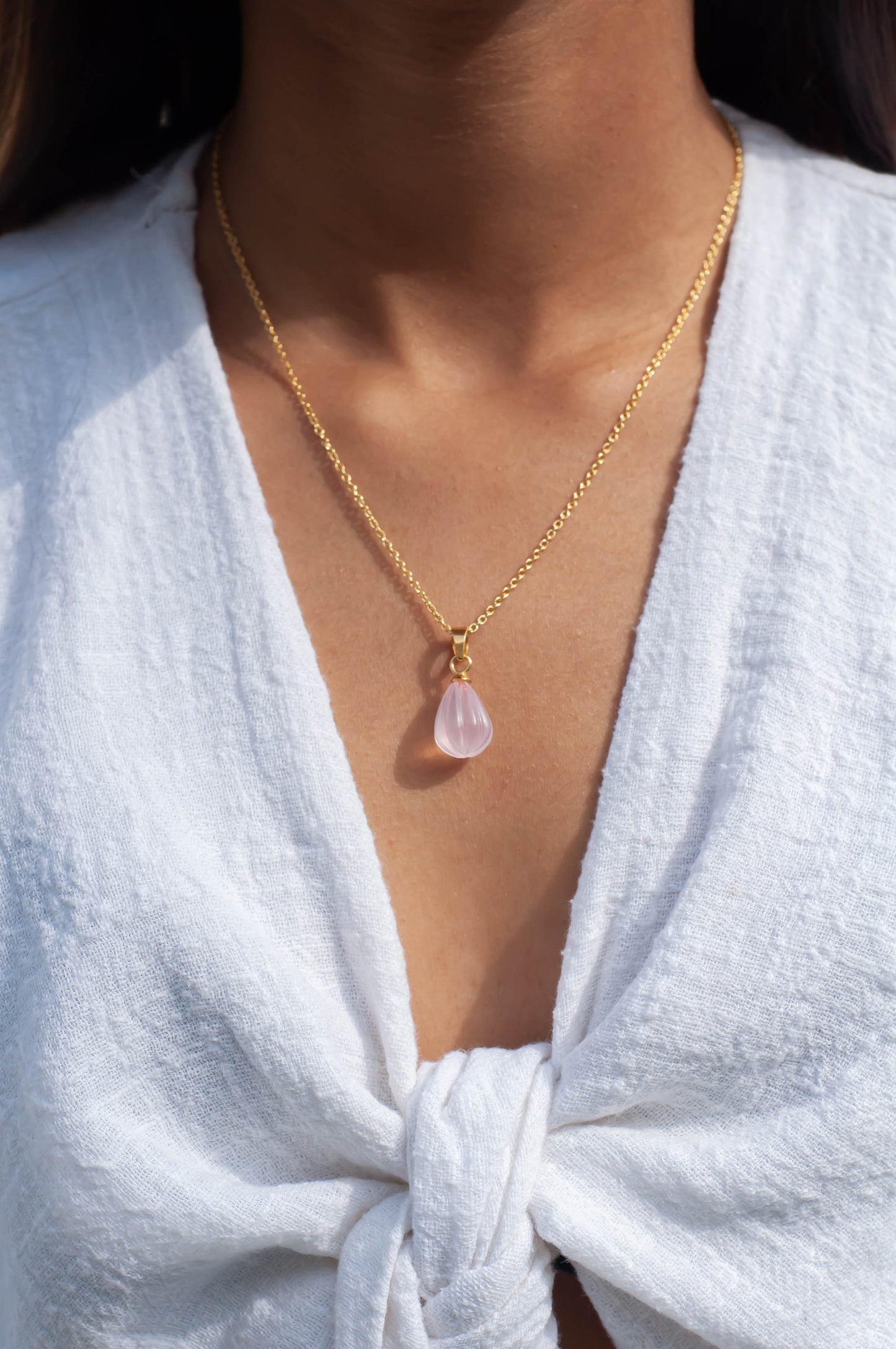 Rose Quartz Pendant Chain